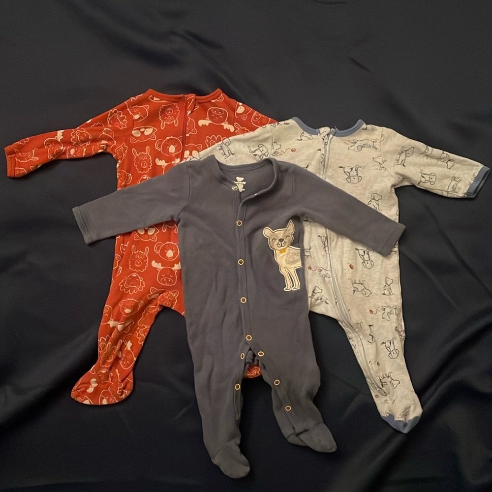 3 sleep and plays, size 6-9 months